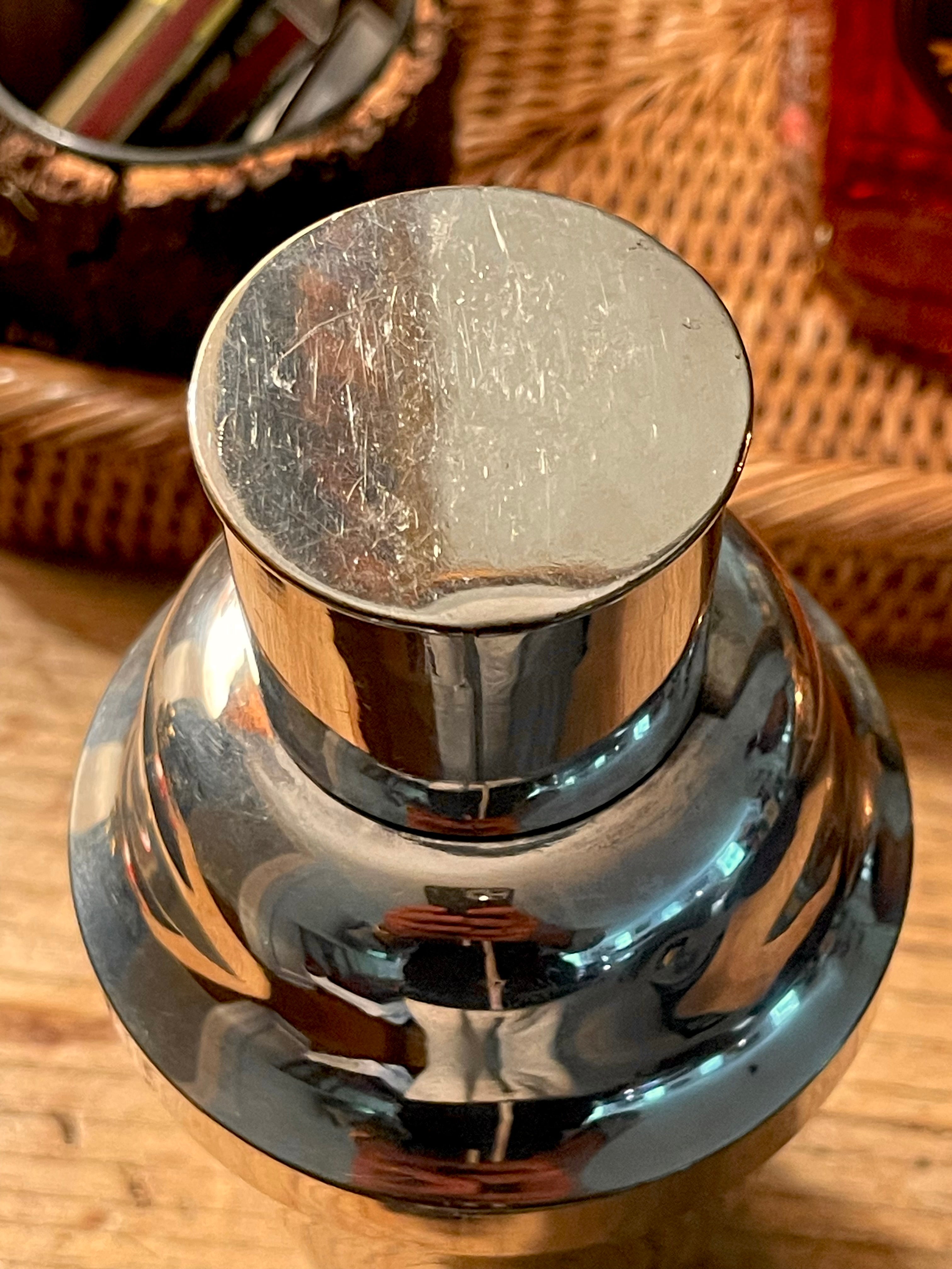 Vintage Hand Engraved French Silver Cocktail Shaker