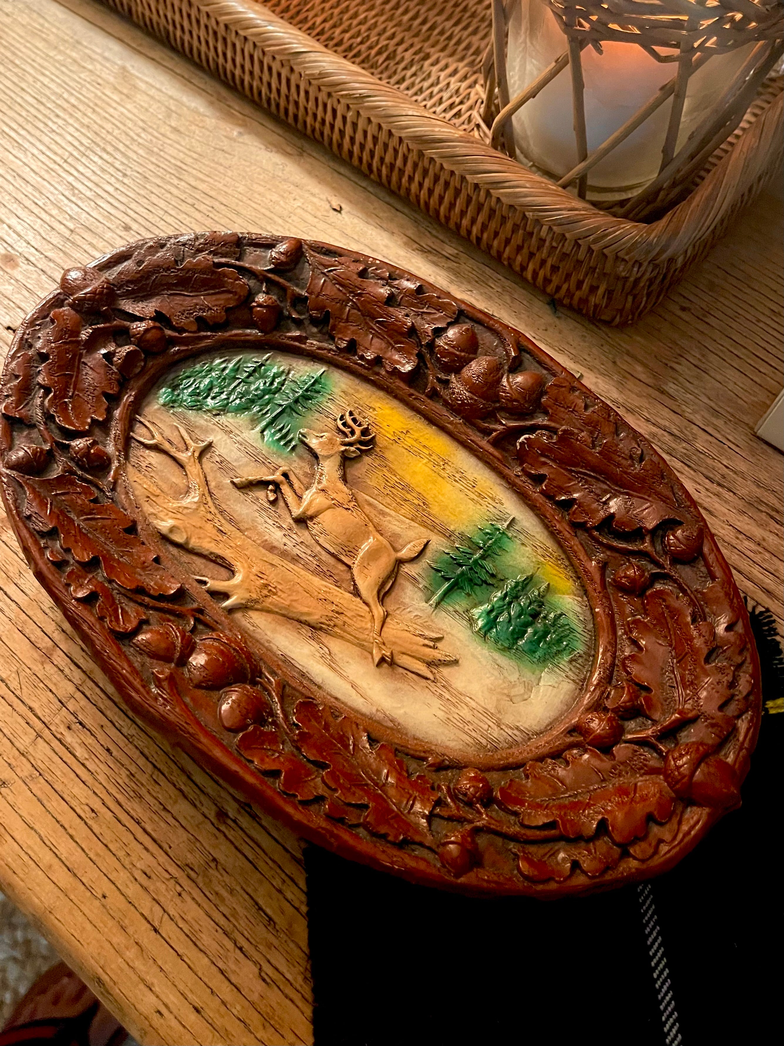Vintage Stag Black Forest Tray