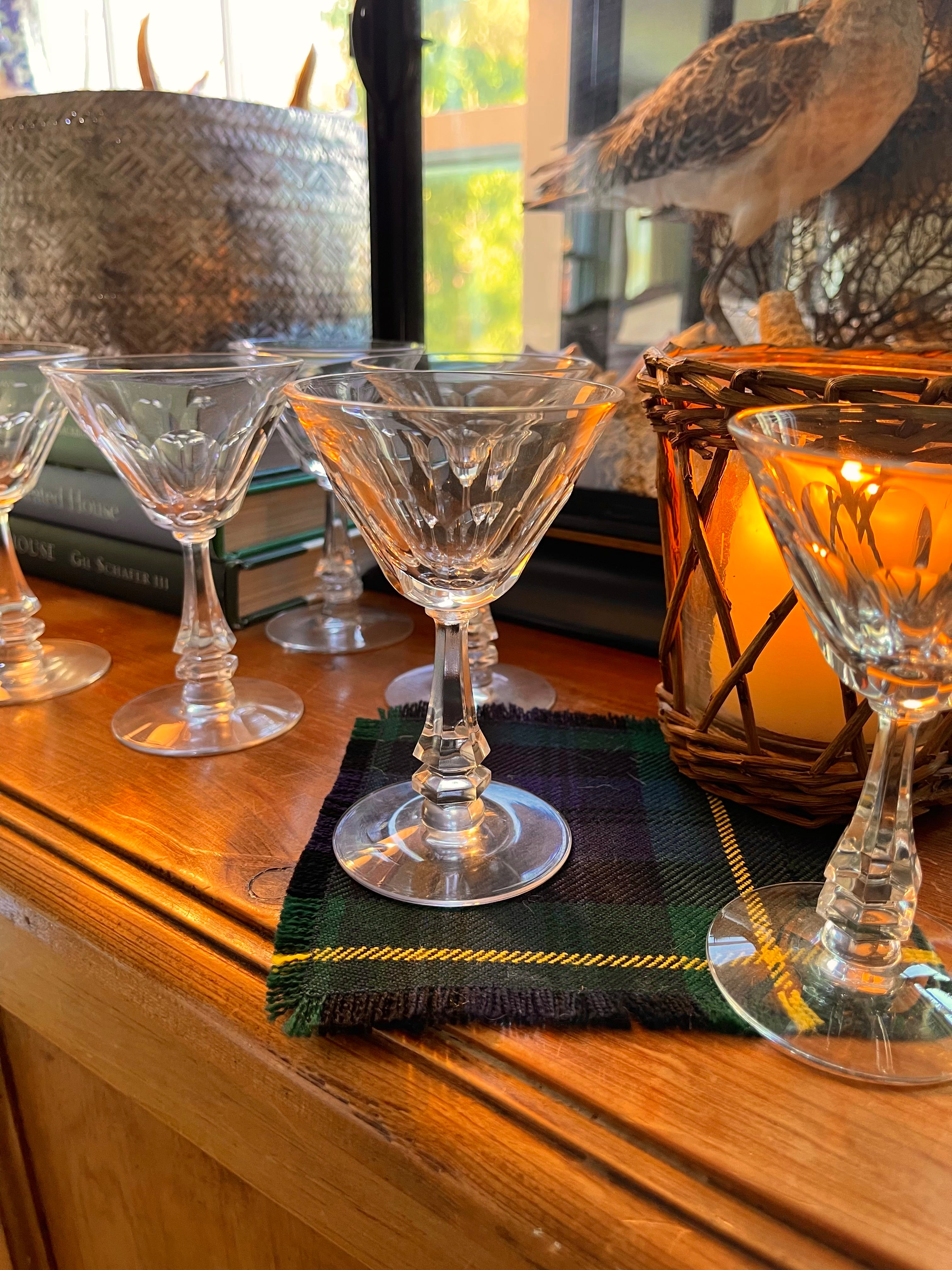Vintage Tiffin Crystal Cocktail Glasses - Set 6
