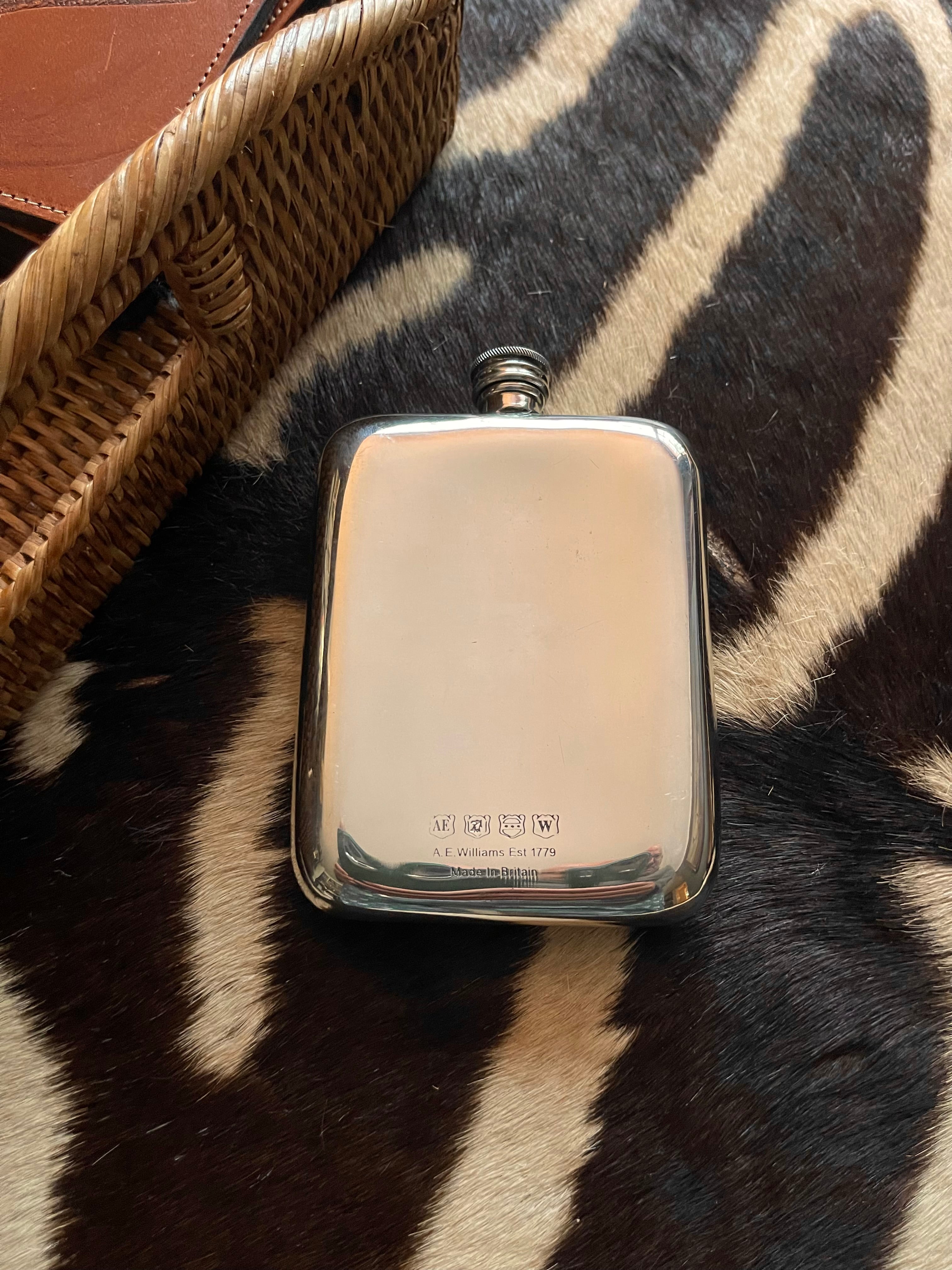 Pewter Fly Fishing Creel Flask