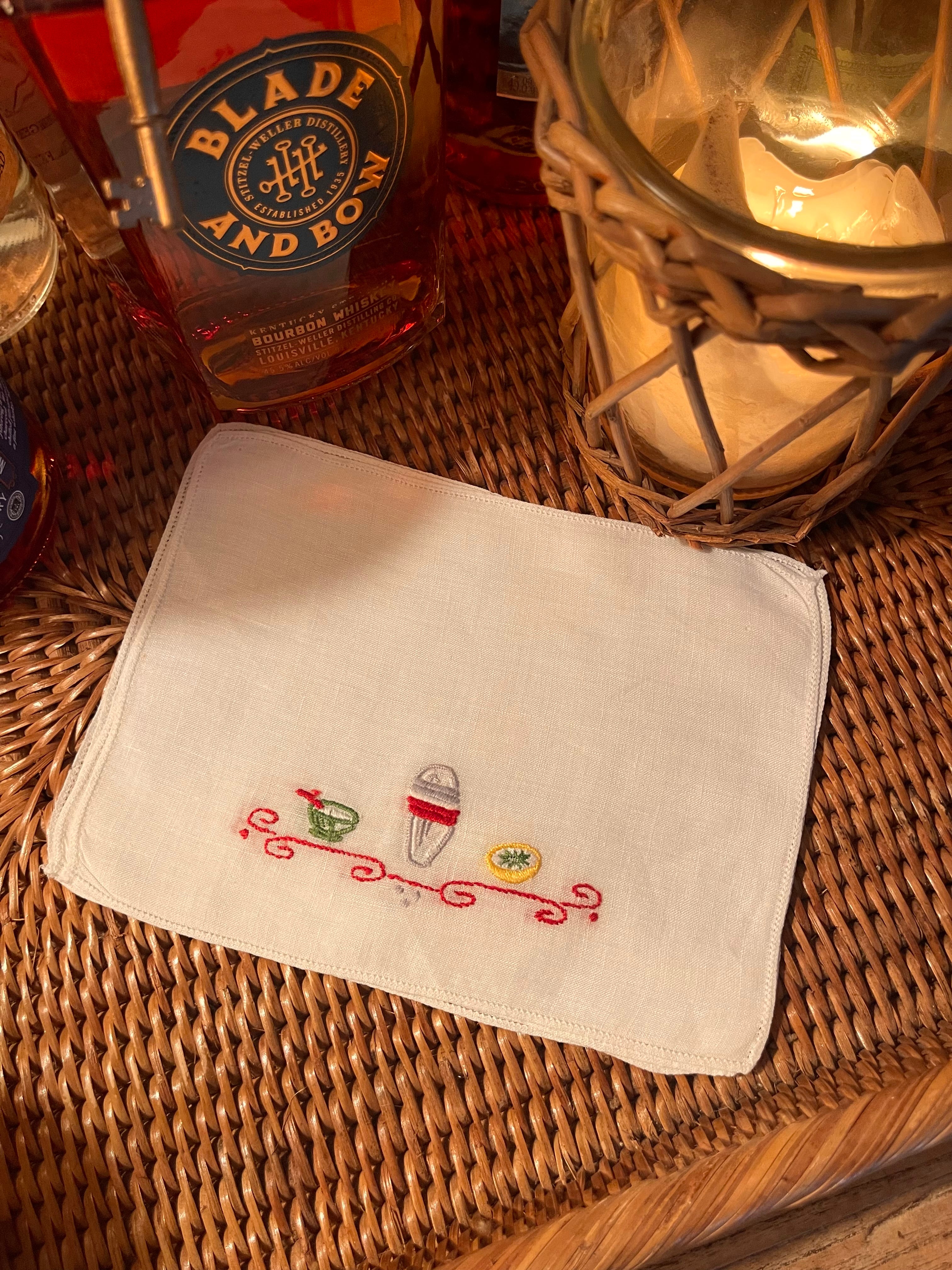 Vintage Shaker Cocktail Napkins - Set 4