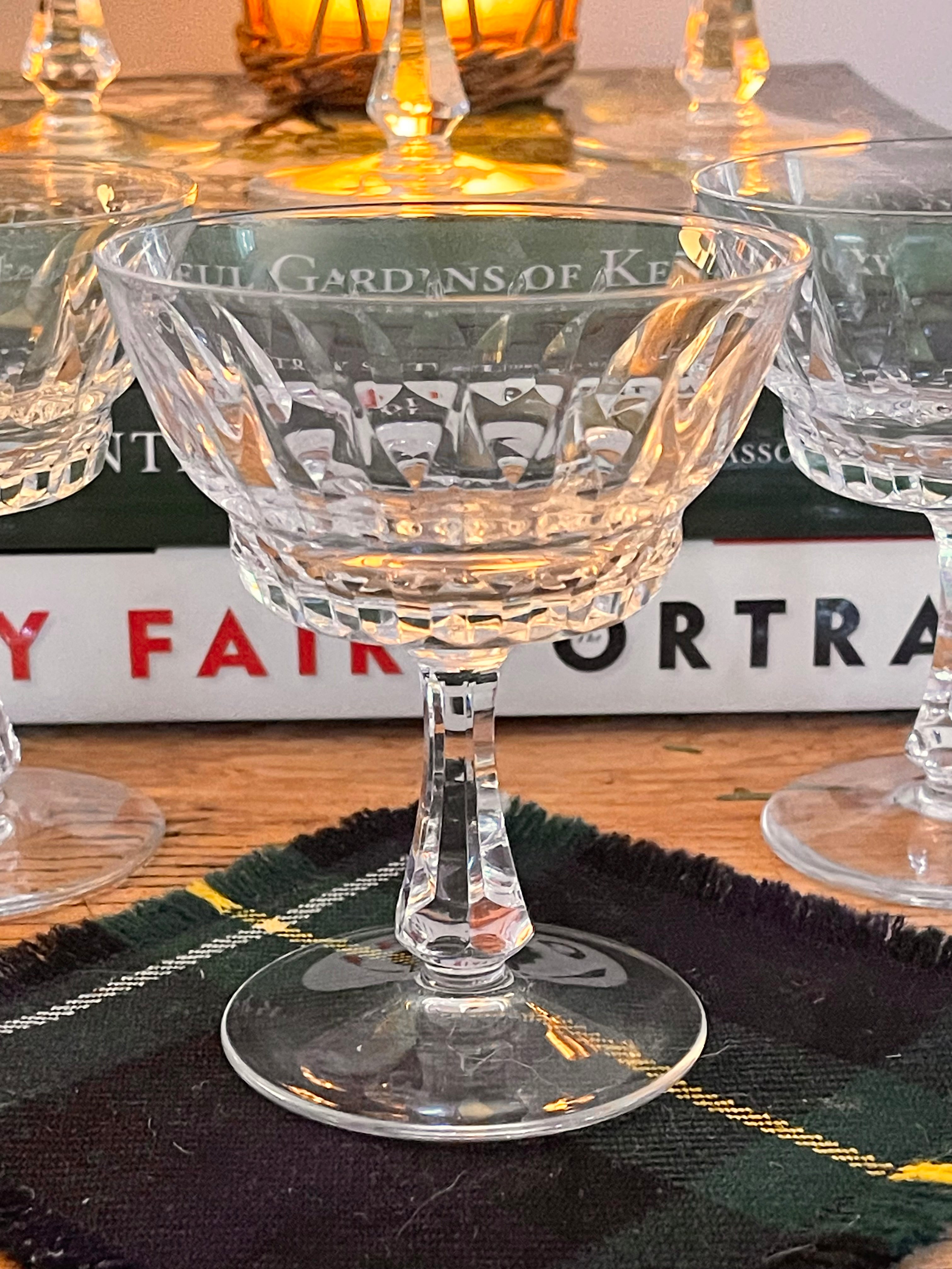 Vintage Crystal Coupe Glasses - Set 6