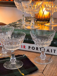 Vintage Crystal Coupe Glasses - Set 6