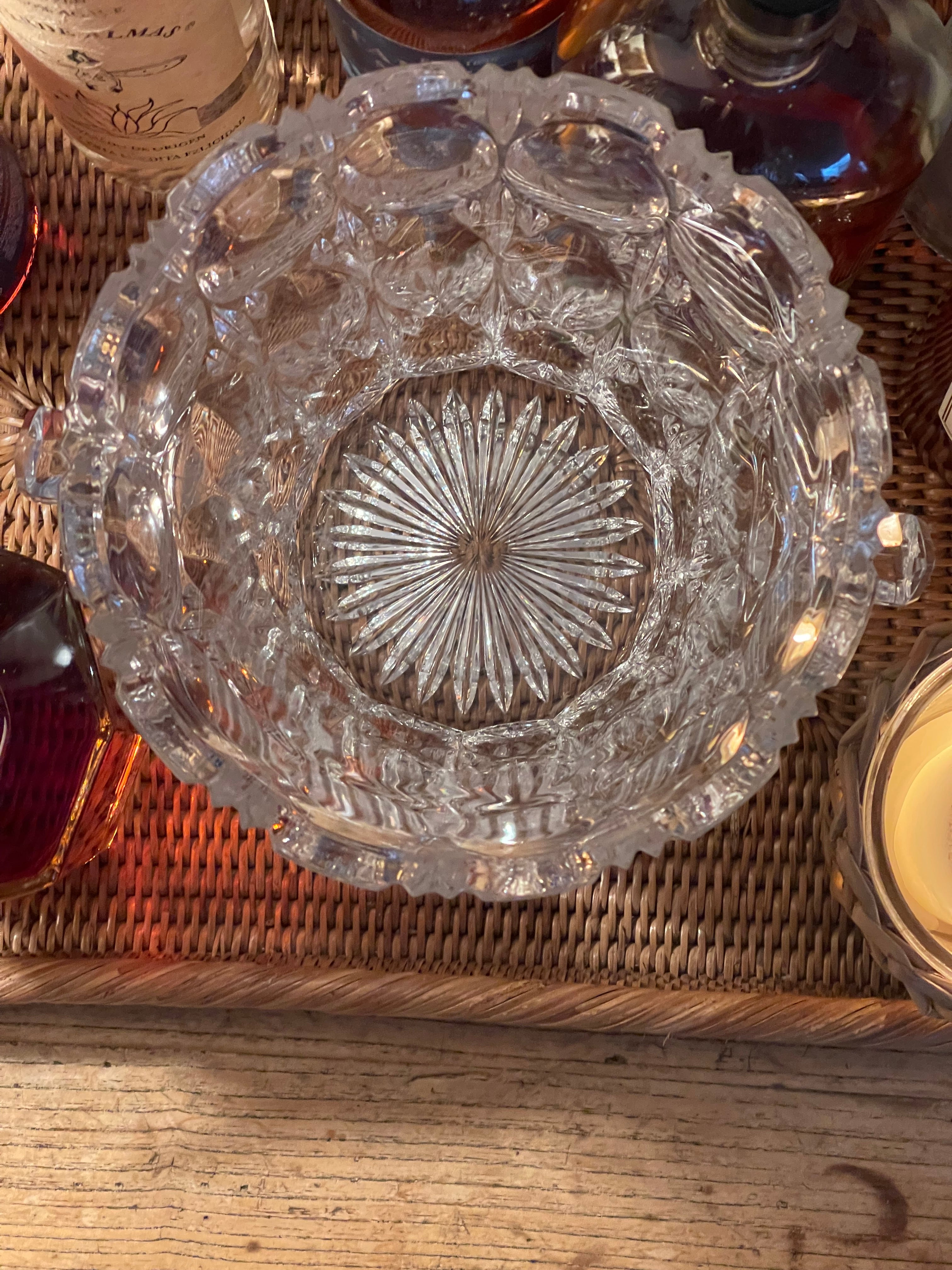 Vintage Cut Glass Champagne/ Ice Bucket