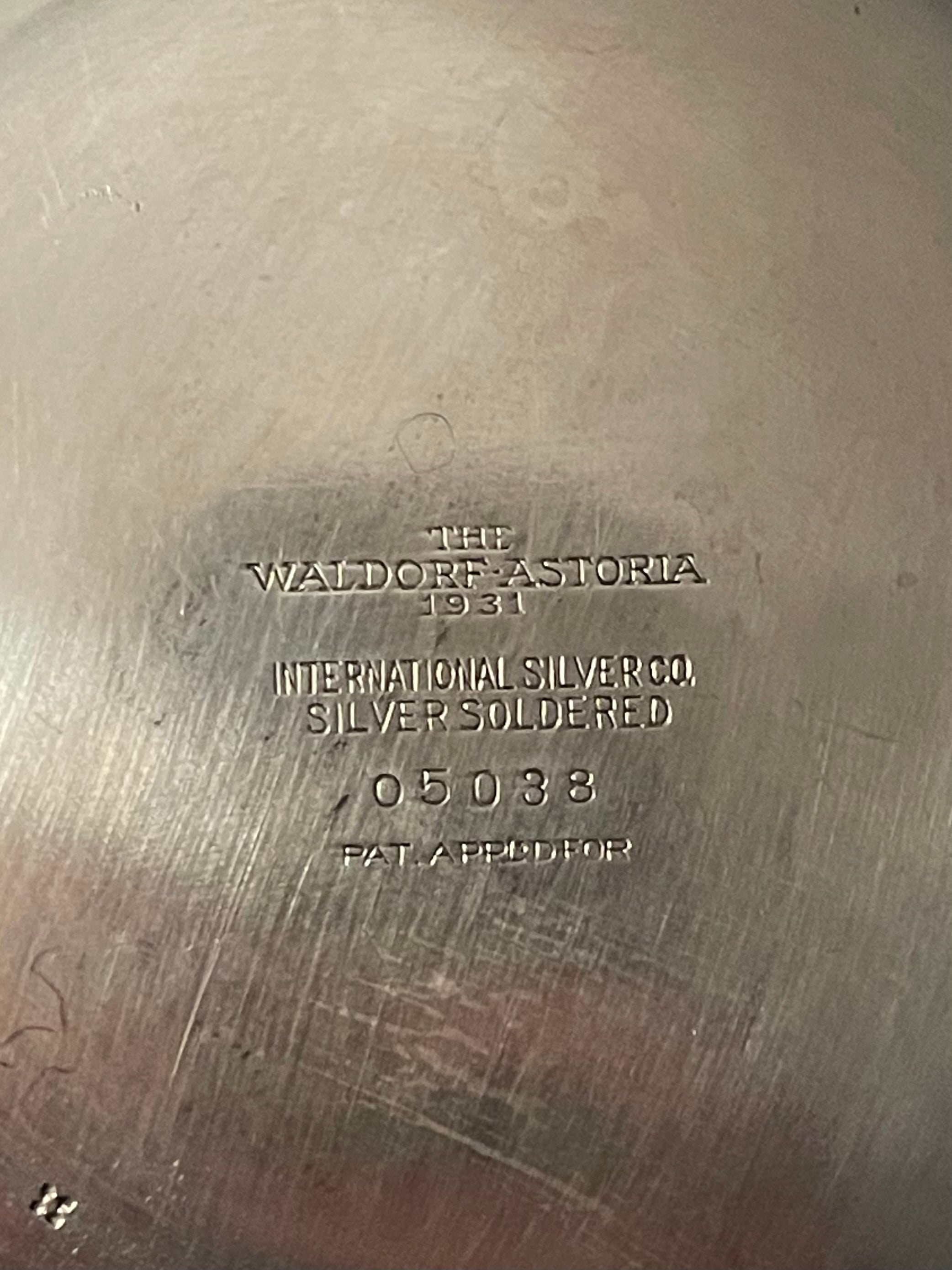 Vintage Waldorf Astoria Silver Ice Bucket