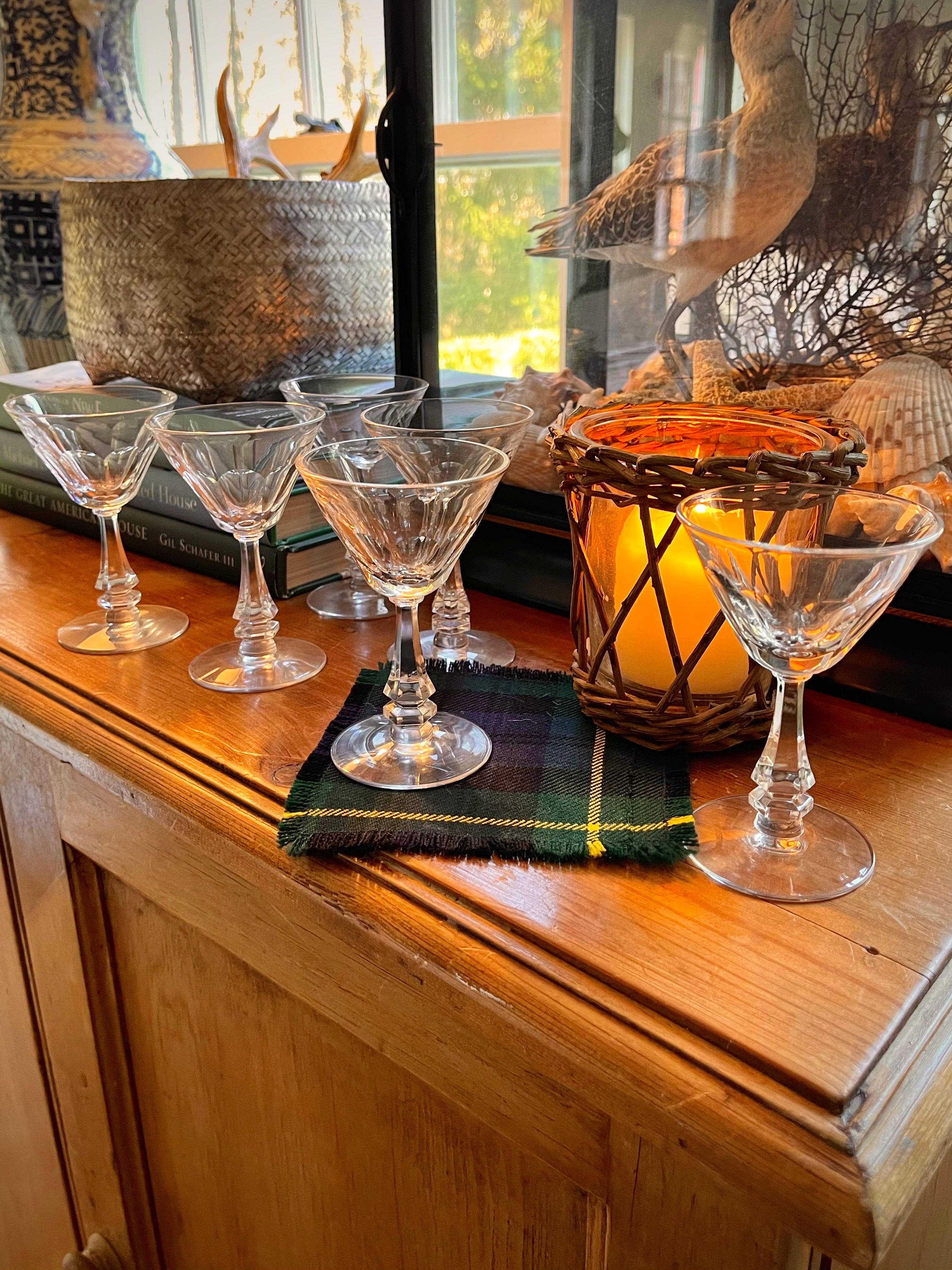 Vintage Tiffin Crystal Cocktail Glasses - Set 6