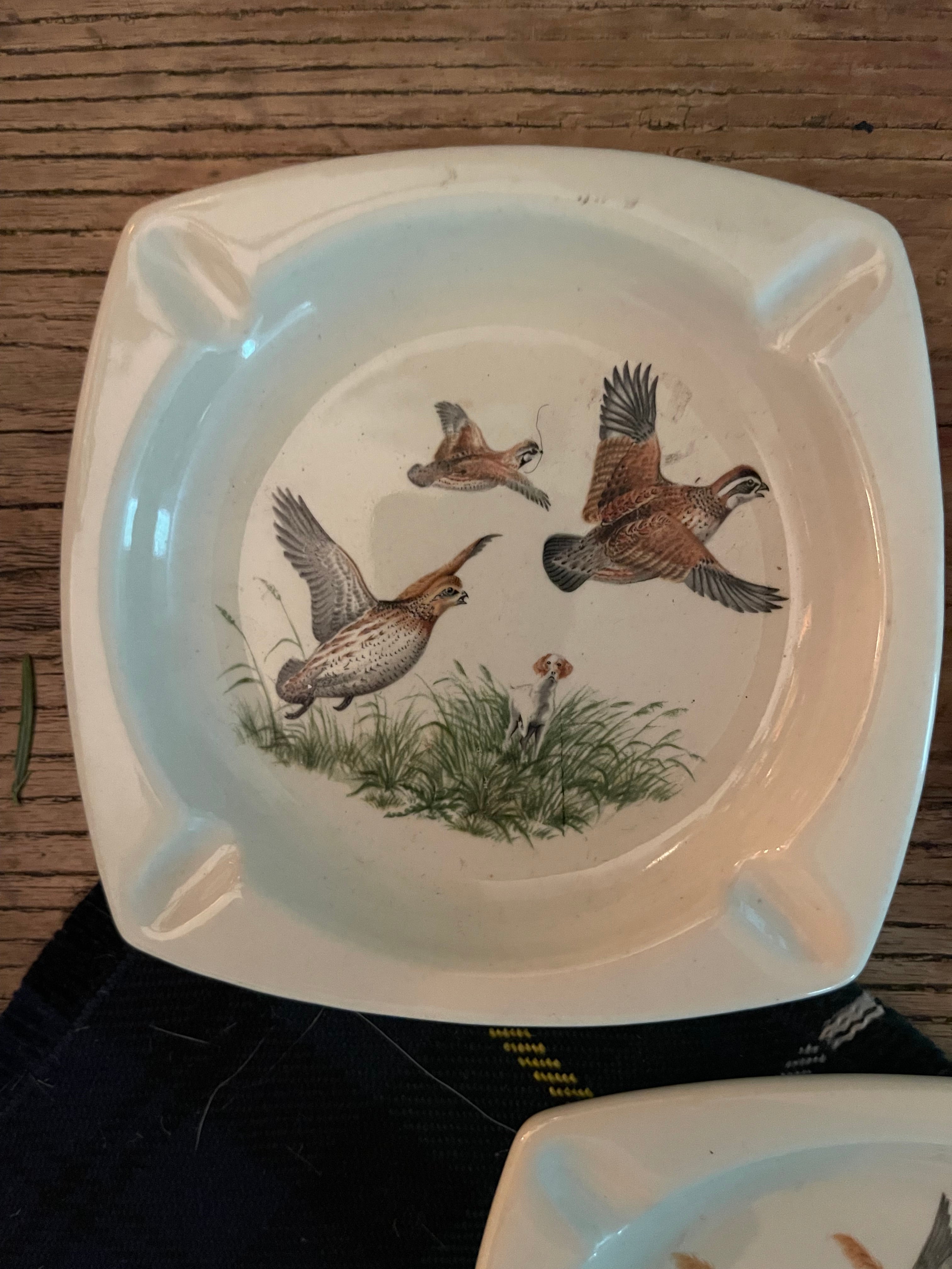 Vintage Game Bird Ashtrays - Set 3