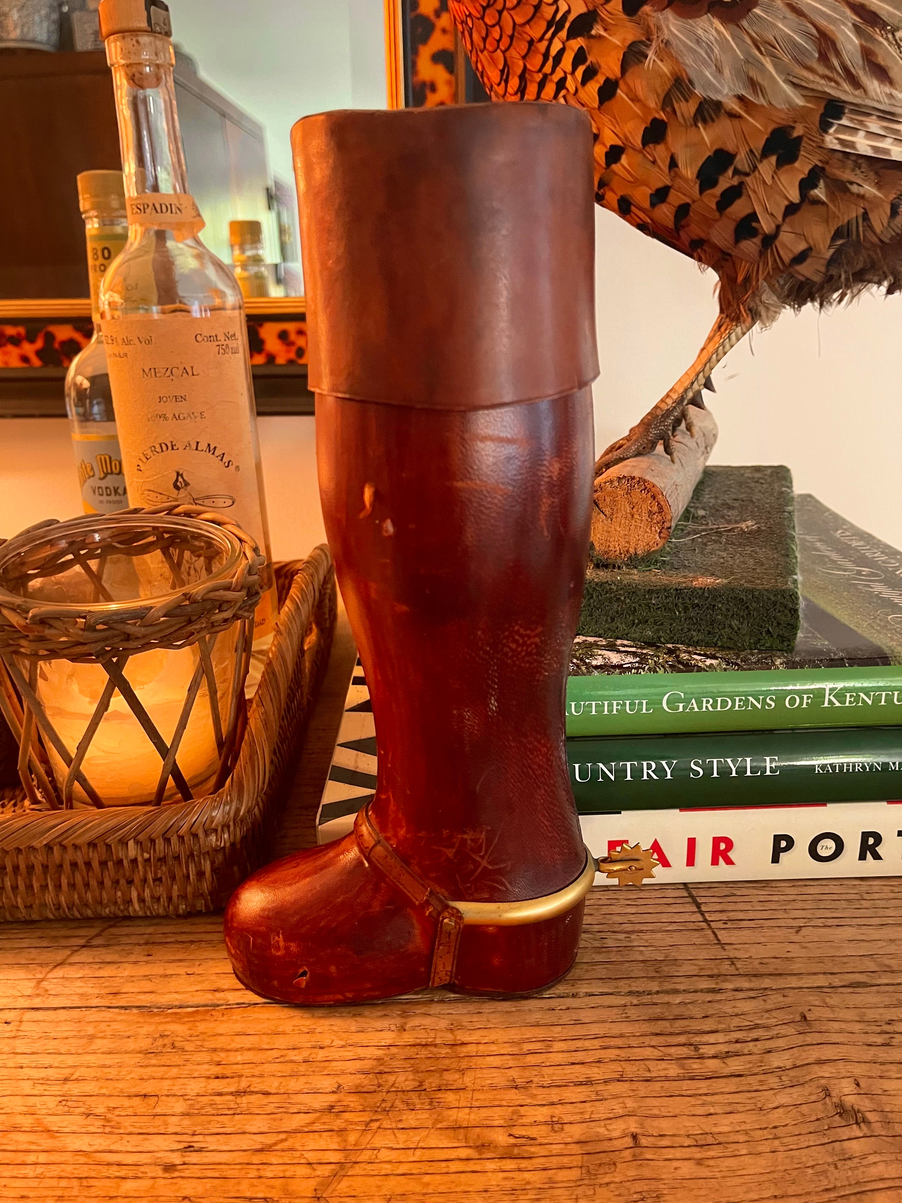 Vintage Leather Riding Boot Decanter