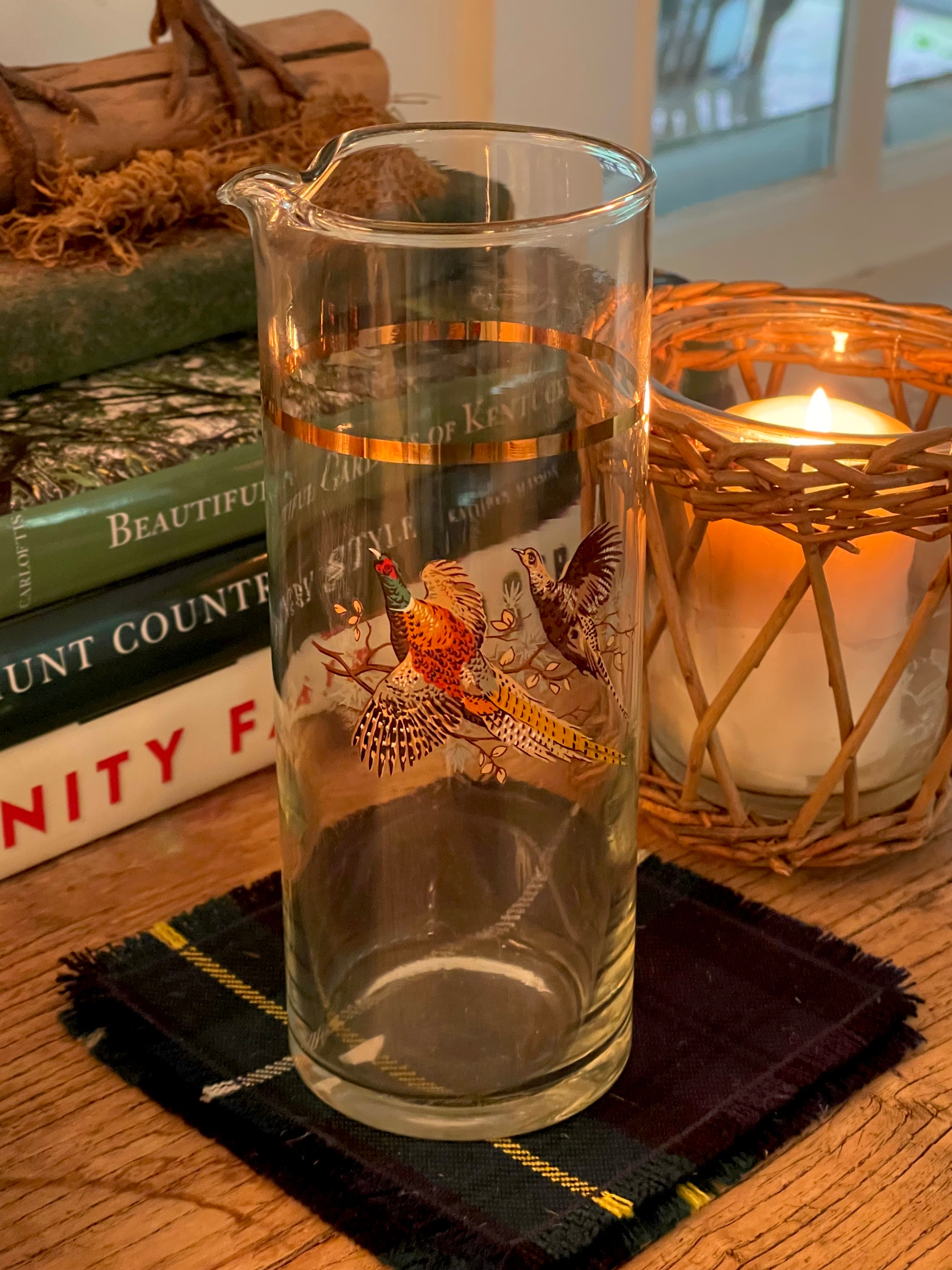 Vintage Pheasant Cocktail Pitcher