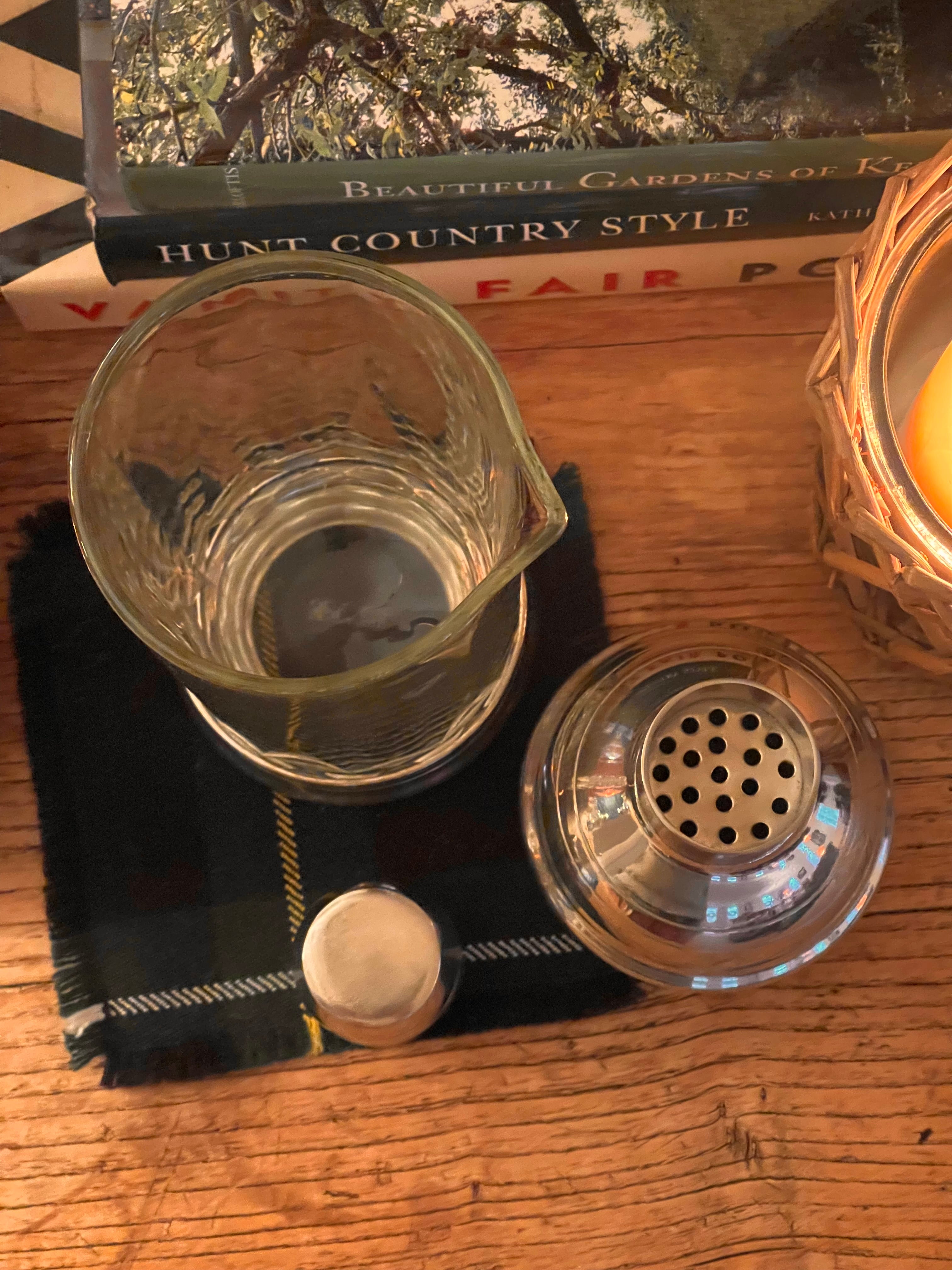 Glass & Pewter Cocktail Shaker