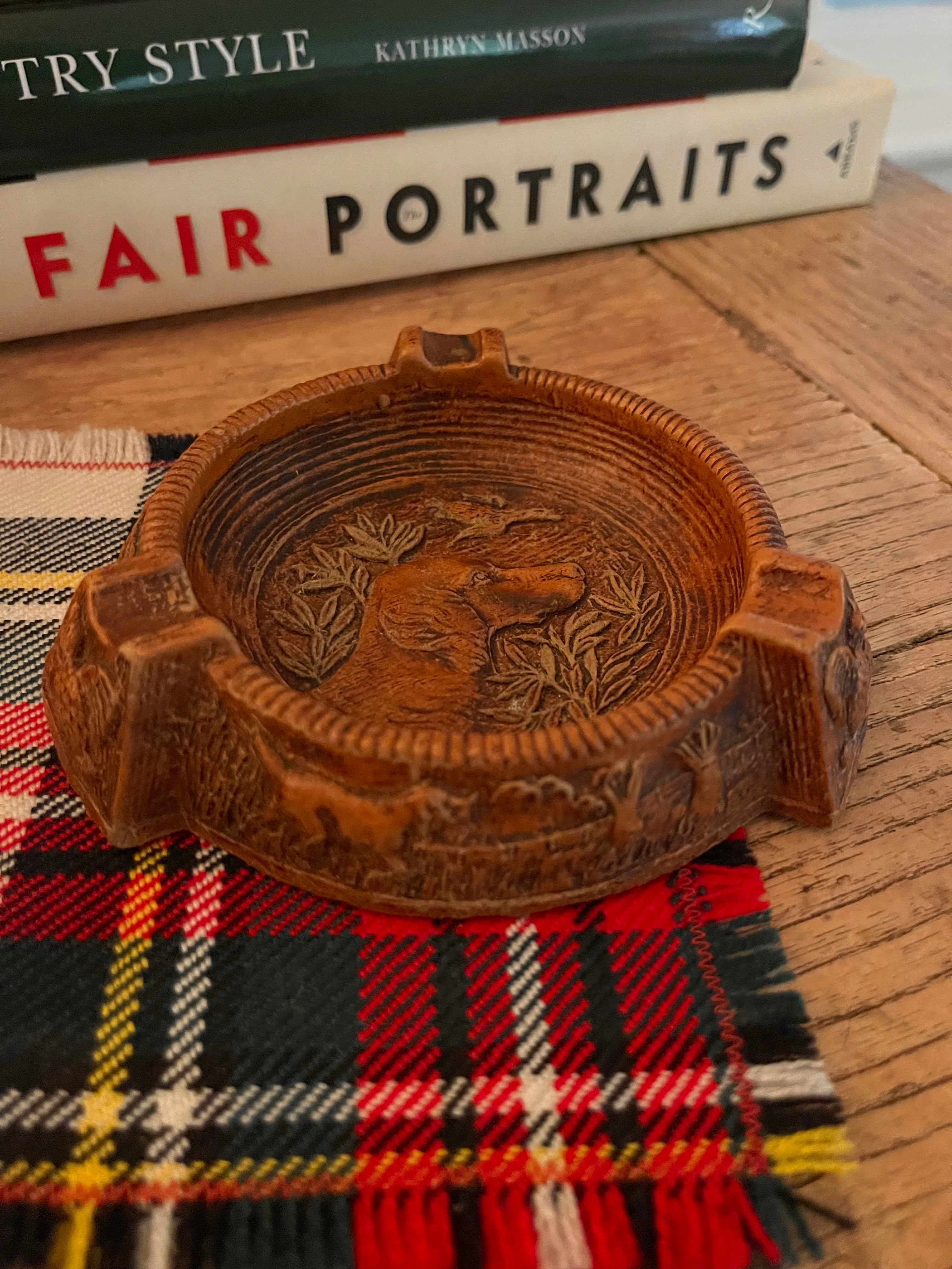 Vintage Hunting Dog Ashtray