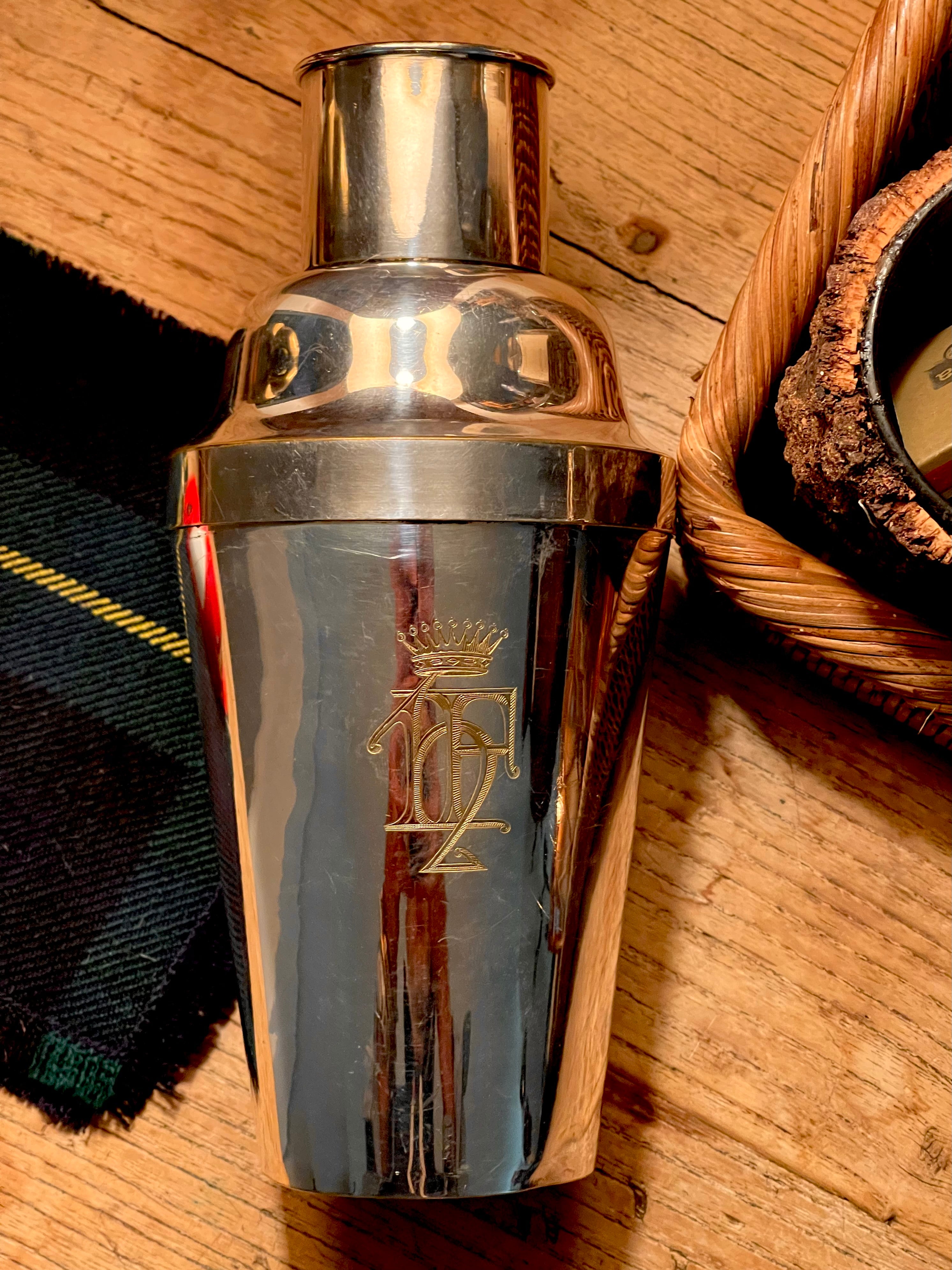 Vintage Hand Engraved French Silver Cocktail Shaker