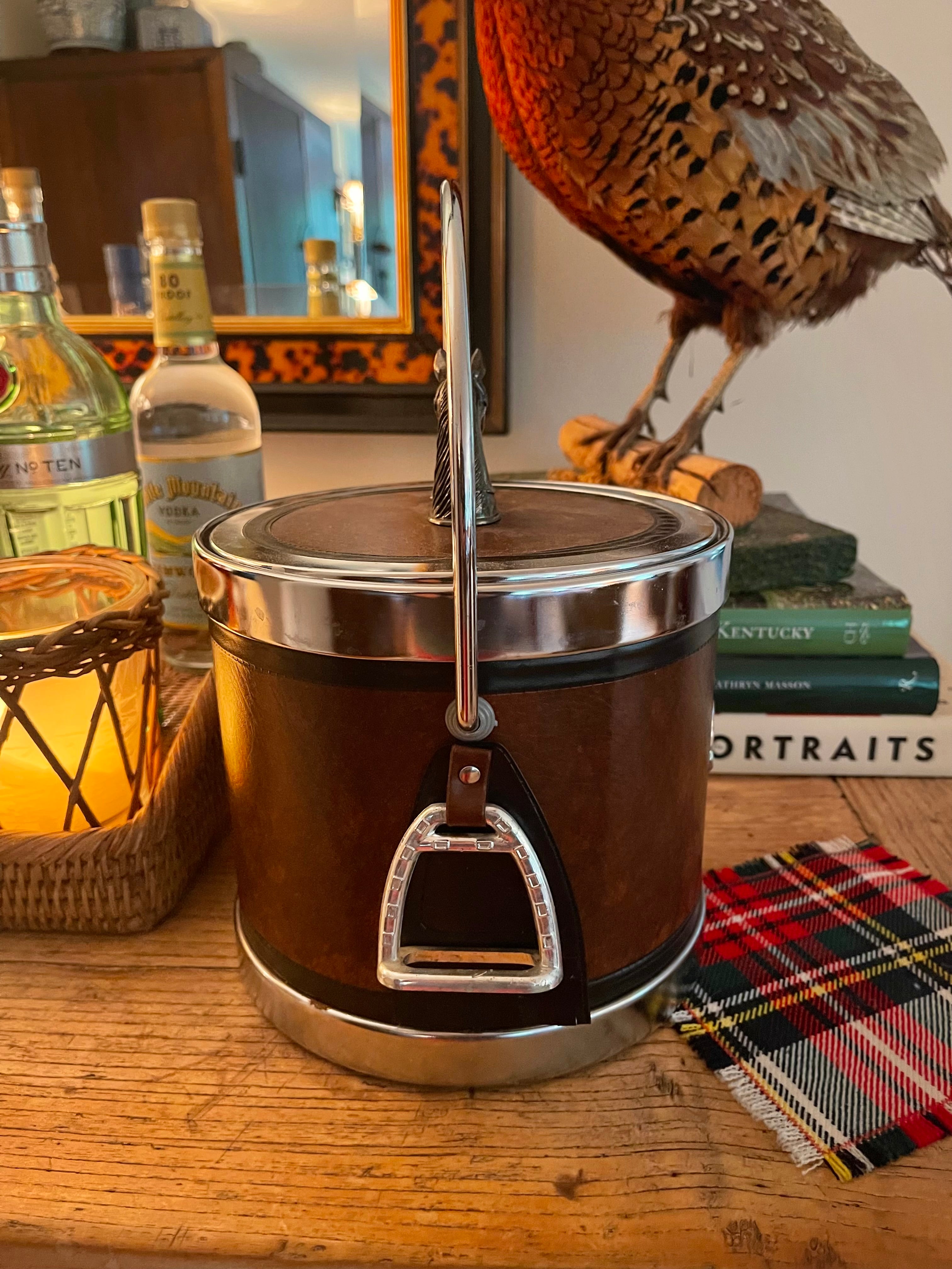 Vintage Equestrian Ice Bucket