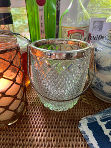Vintage Faceted Glass Ice Bucket