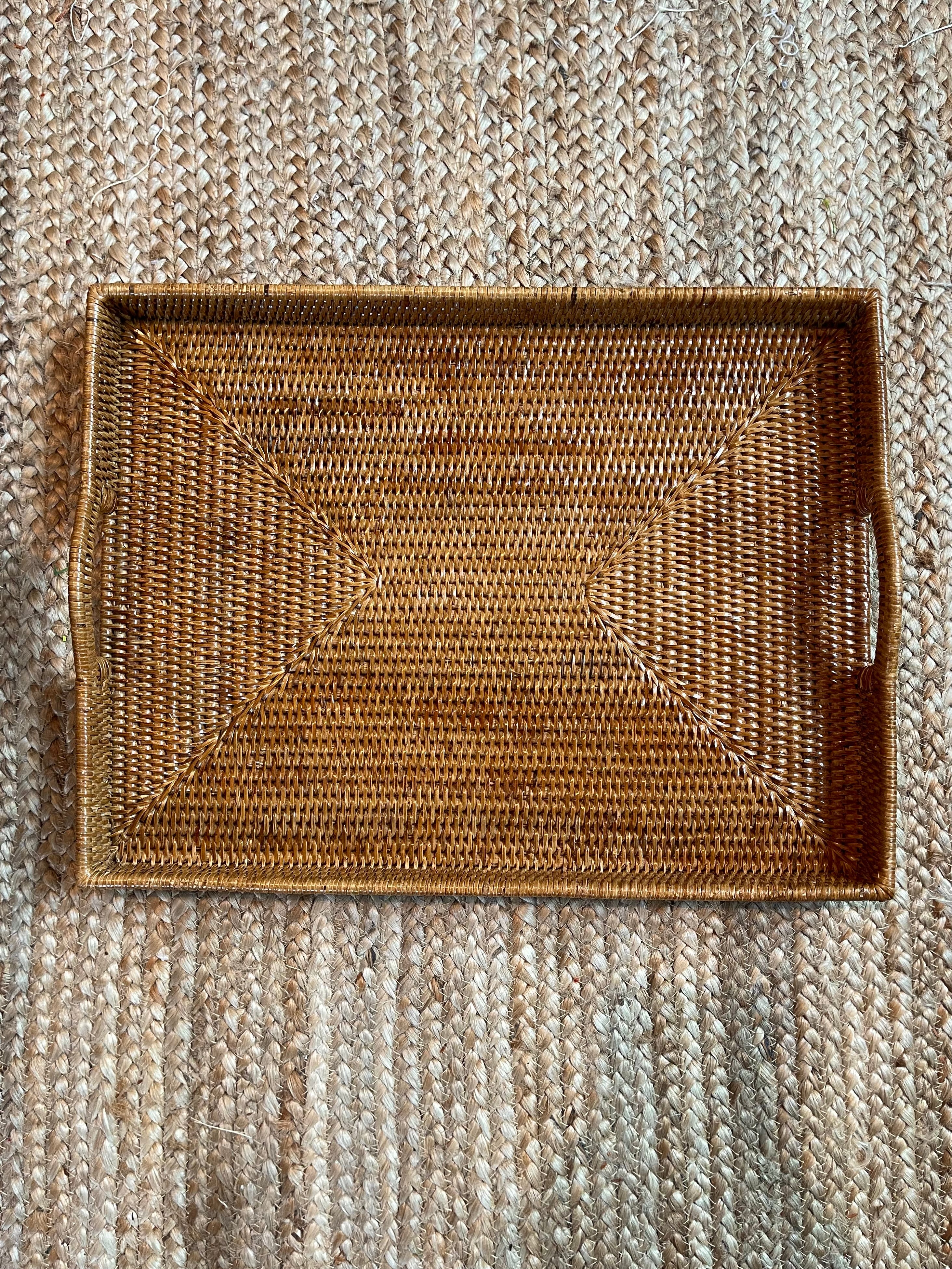 Rattan Low Sides Rectangle Tray