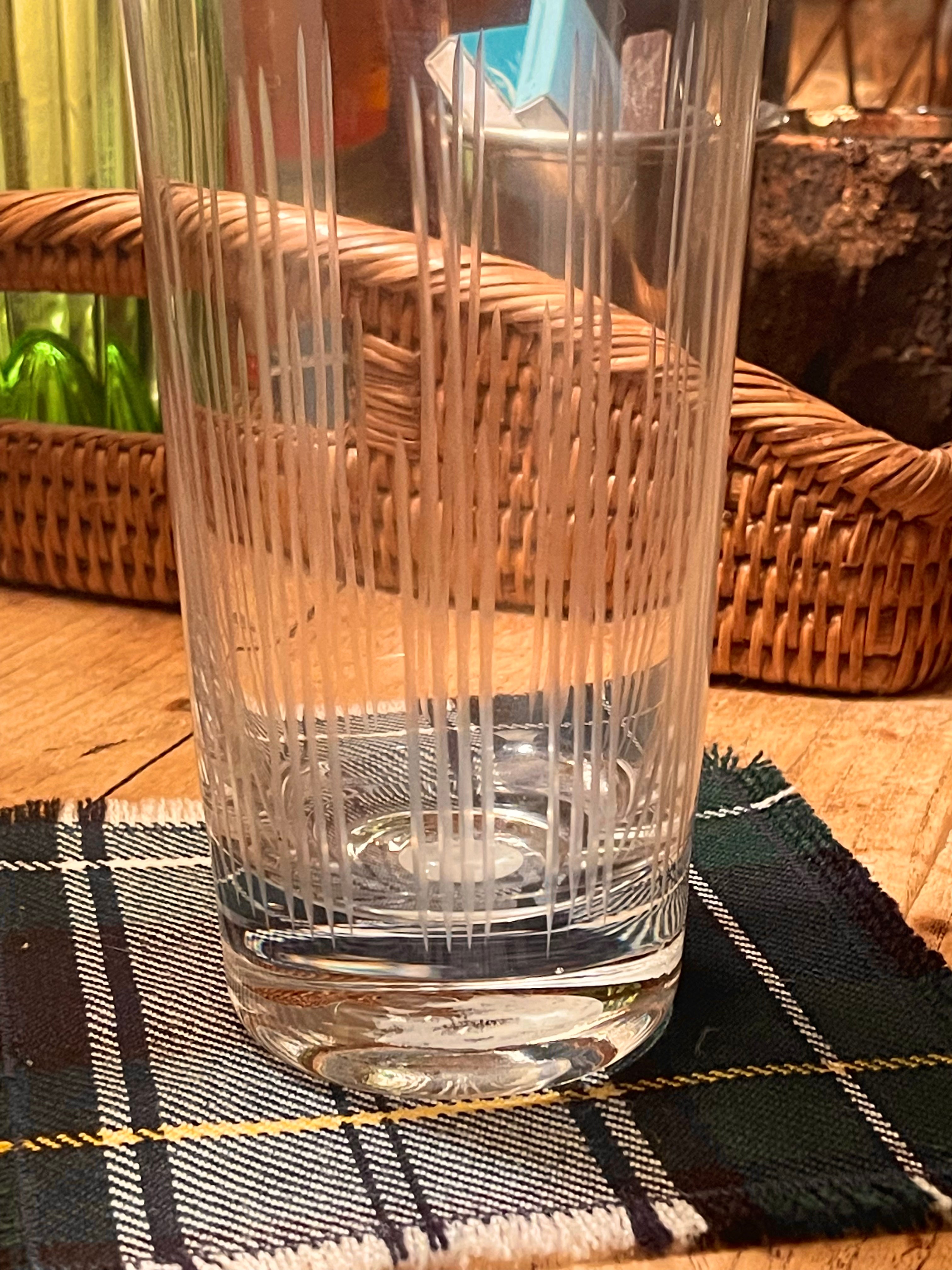 Vintage Etched Glass Cocktail Shaker