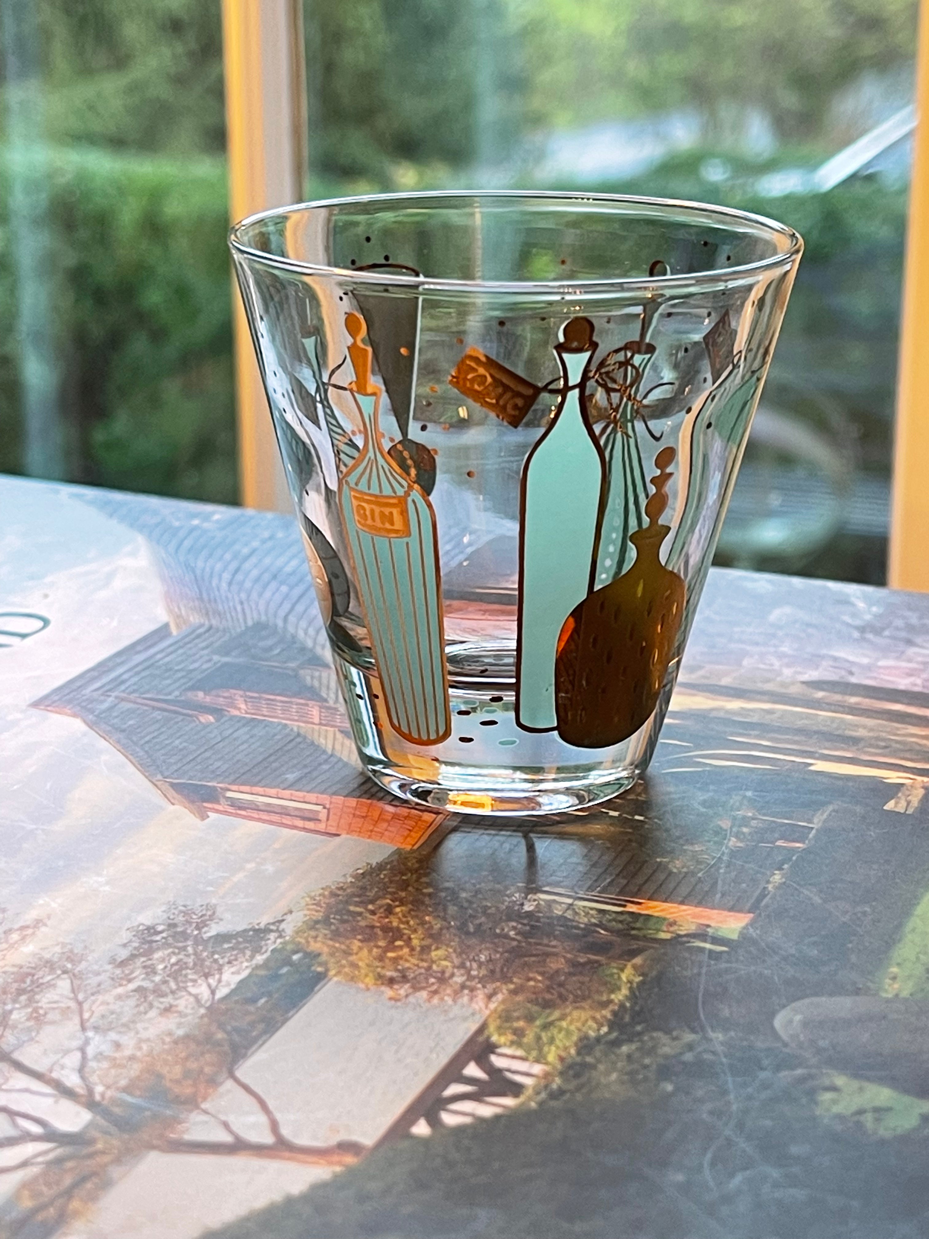Rare Vintage Sherlock Holmes Martini Glasses Set of 8 Cocktail Glasses MCM  Barware Crystal Stemware