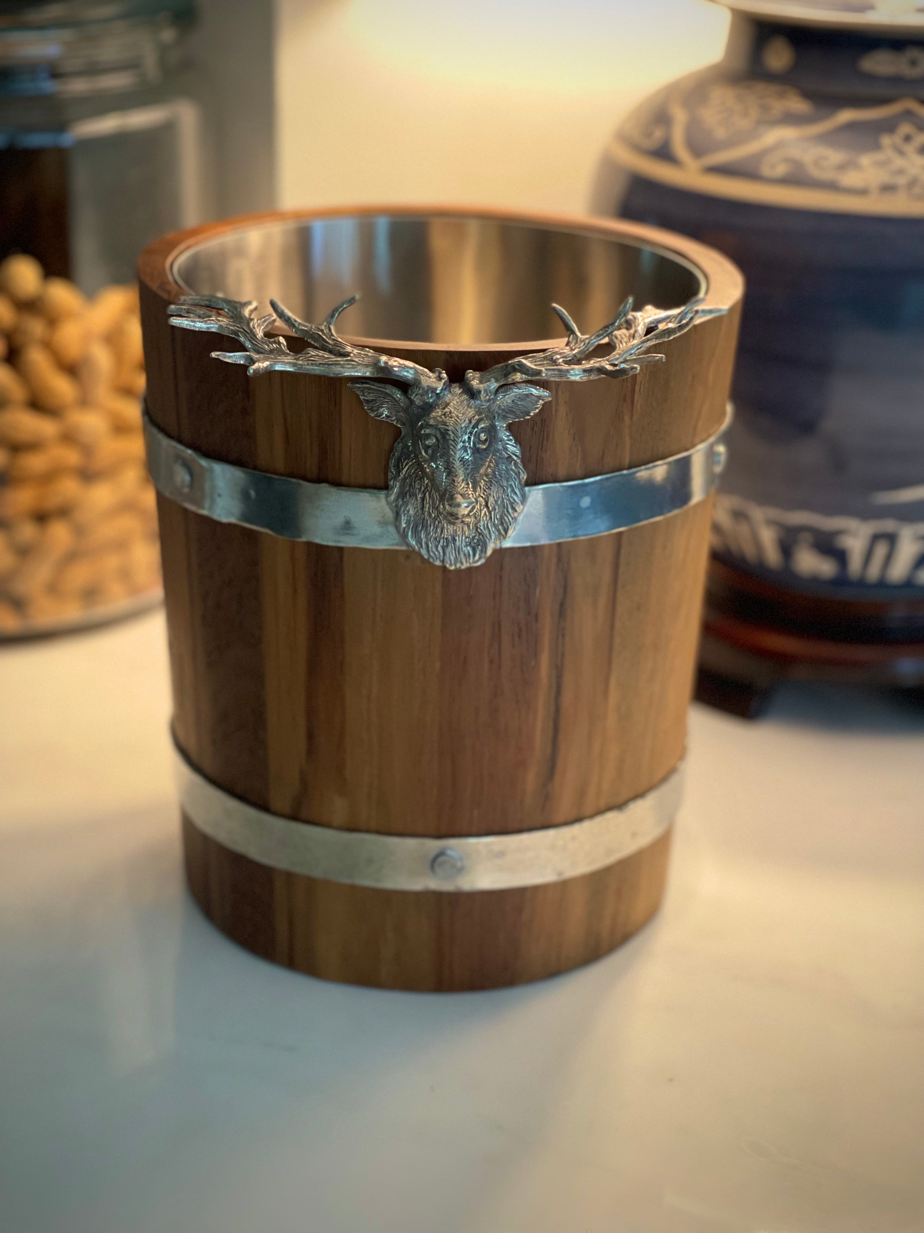 Stag Wood + Pewter Ice Bucket