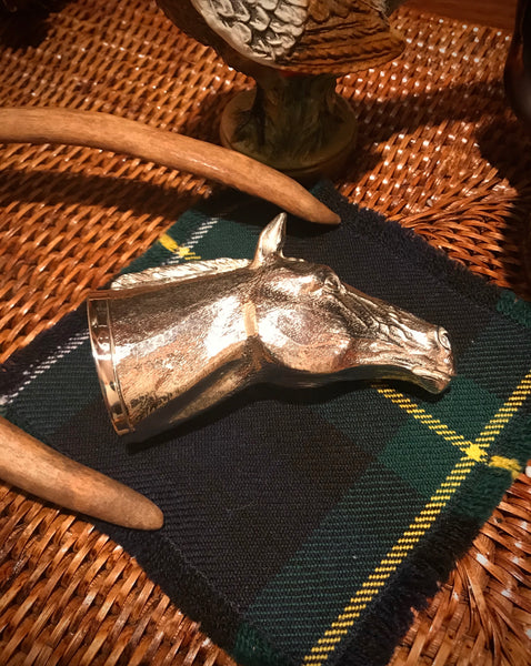 English Pewter Horse Head Jigger 2oz