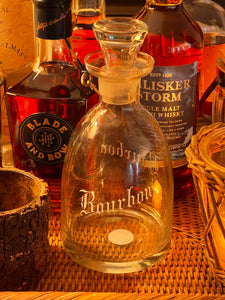 Vintage Etched Bourbon Decanter