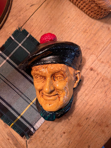 Vintage Scottish Golfer Head Mascot