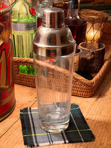 Vintage Etched Glass Cocktail Shaker